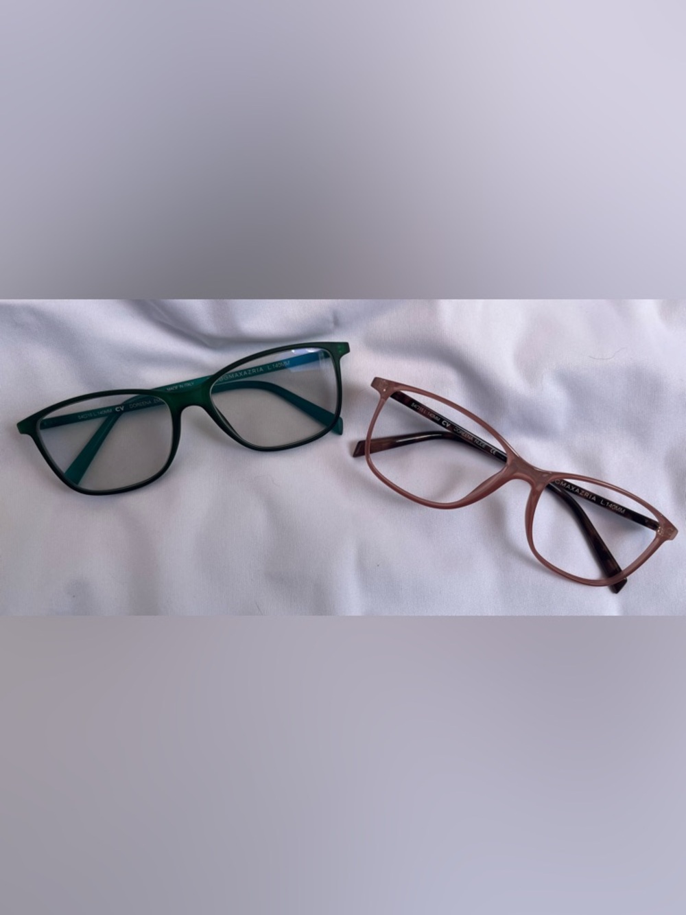 BCBGMaxAzria 2 frames Nude Pink and Green Cat-Eye Plastic Frames